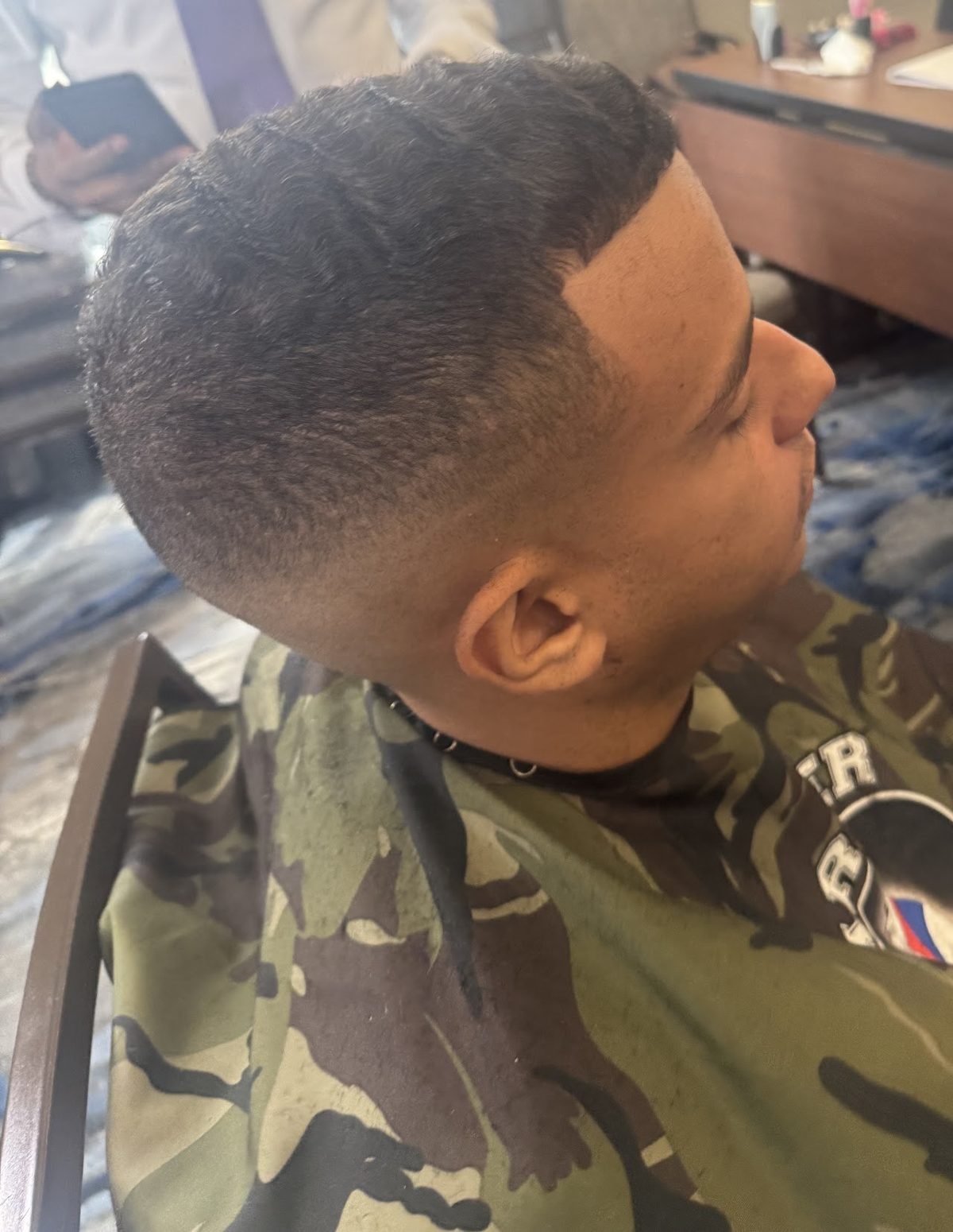 Skin fade with the blend visible